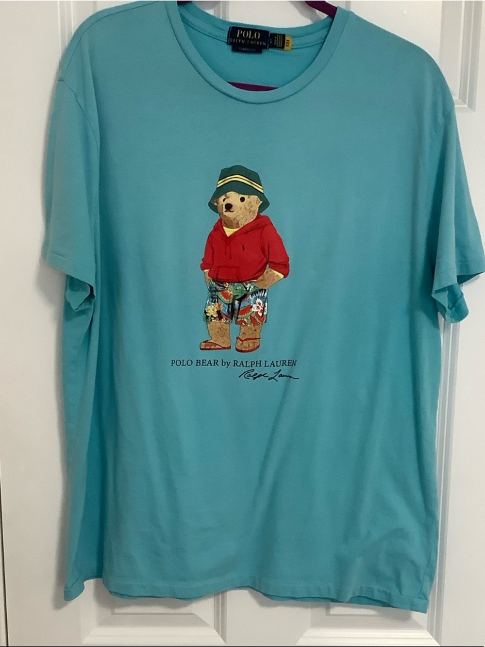 Polo Bear by Ralph Lauren Aqua Tee with Polo Bear Graphic